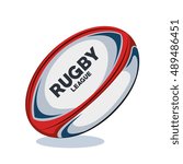 Rugby Ball Red  White And Blue...