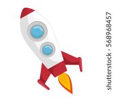 Rocket Fly In The Space Icon