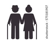 grandparents couple silhouette... | Shutterstock .eps vector #575181907