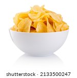 Potato chips in bowl isolated...