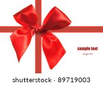red ribbon and bow isolated on... | Shutterstock . vector #89719003
