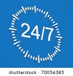 24 7 clock illustration | Shutterstock . vector #70056385