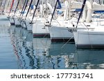 Many Boats Moored In The Harbor....