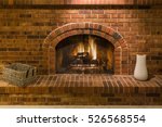 Gas Fireplace With Brick...