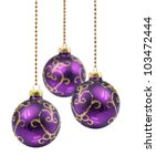 Photo of purple and gold xmas baubles | Free christmas images