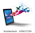 Creative color splash from tablet computer display