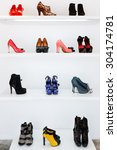 Shoes on the shelf at the shoe store image - Free stock photo - Public ...