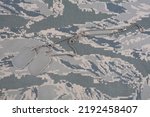 Small photo of US AIR FORCE digital tiger-stripe pattern Airman Battle Uniform (ABU) with dog tags background