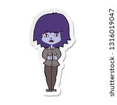 sticker of a cartoon vampire... | Shutterstock .eps vector #1316019047