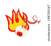cartoon gross flaming eyeball | Shutterstock .eps vector #198705167