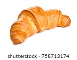 Plain croissant on white background