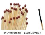 Small photo of One against all. Individualist fights with society concept. Wooden whole and burnt matches isolated studio macro