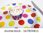 Cupcake In Multicolored Plate...