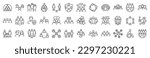 set of 36 line icons related to ...