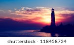 Lighthouse On Sunset. Crimea ...