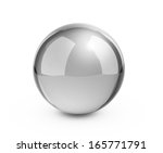 Metal Sphere Render On White...