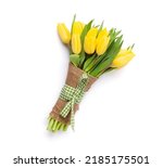 Yellow Tulip Flowers Bouquet On ...