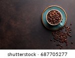 Coffee Cup With Roasted Beans...