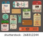 vintage baggage and luggage... | Shutterstock .eps vector #268312244