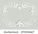 floral frame on a gray... | Shutterstock . vector #195202667