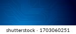 dark blue circuit board chip... | Shutterstock .eps vector #1703060251