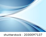 light blue glossy smooth waves... | Shutterstock .eps vector #2030097137