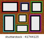 brick wall with colourful empty ... | Shutterstock . vector #41744125