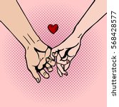couple in love hold hands pop... | Shutterstock .eps vector #568428577