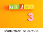 number 3 displayed as a word... | Shutterstock . vector #518075011