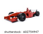 3d Race Car On White Background