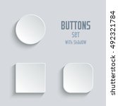 Vector White Blank Button Set....