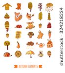 autumn doodles set  vector... | Shutterstock .eps vector #324218234