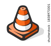 striped traffic cone comics... | Shutterstock .eps vector #1838973301