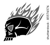 burning scull tattoo | Shutterstock .eps vector #85576576