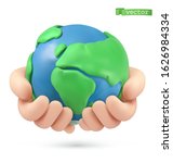 planet earth in hands icon. 3d... | Shutterstock .eps vector #1626984334