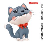 funny kitten. 3d vector icon | Shutterstock .eps vector #1868098441