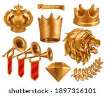 gold crown of the king. laurel... | Shutterstock .eps vector #1897316101