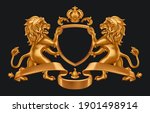 gold coat of arms lions and... | Shutterstock .eps vector #1901498914