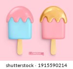 ice cream. 3d vector realistic... | Shutterstock .eps vector #1915590214