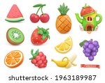 sweet fruits icon set.... | Shutterstock .eps vector #1963189987