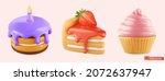 sweet food. cake  cupcake 3d... | Shutterstock .eps vector #2072637947
