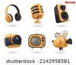 3d icon set audio and video.... | Shutterstock .eps vector #2142958581
