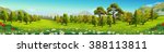 meadow and forest  nature... | Shutterstock .eps vector #388113811