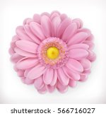 Spring Pink Flower 3d Vector...