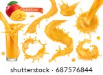orange paint splash. mango ... | Shutterstock .eps vector #687576844