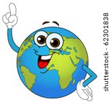Cartoon World Globe Pointing...