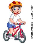 Cute Kid Riding His Bicycle