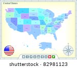 united states map with flag... | Shutterstock .eps vector #82981123