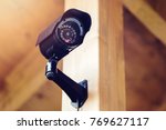 black security surveillance camera
