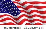 usa national fabric wave flag... | Shutterstock .eps vector #1822529414
